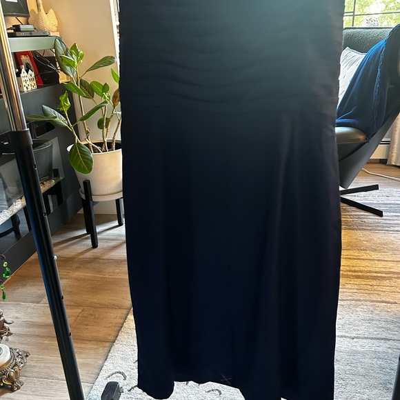 NWT Navy Ann Taylor Strapless Pleated Dress - Picture 4 of 5